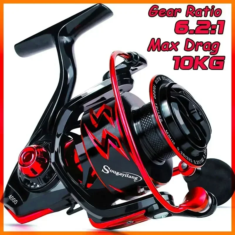 Sougayilang Spinning Reels 6.2:1 High Speed Gear Ratio Metal Frame and  Rotor for Freshwater and Saltwater Spinning Fishing Reel - AliExpress