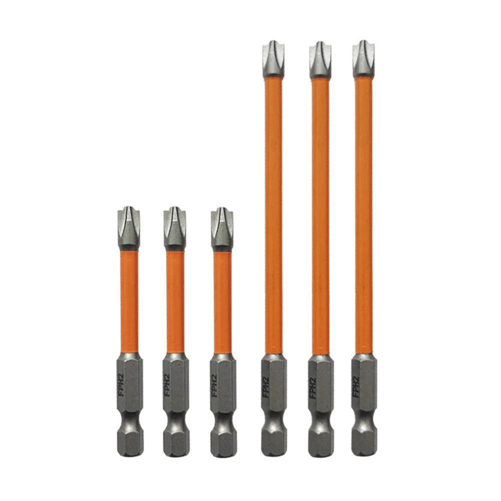 

6pcs 65mm 110mm Magnetic Special Slotted Cross Screwdriver Bit Batch Head Nutdrivers FPH2 For Socket Switch Power Tool