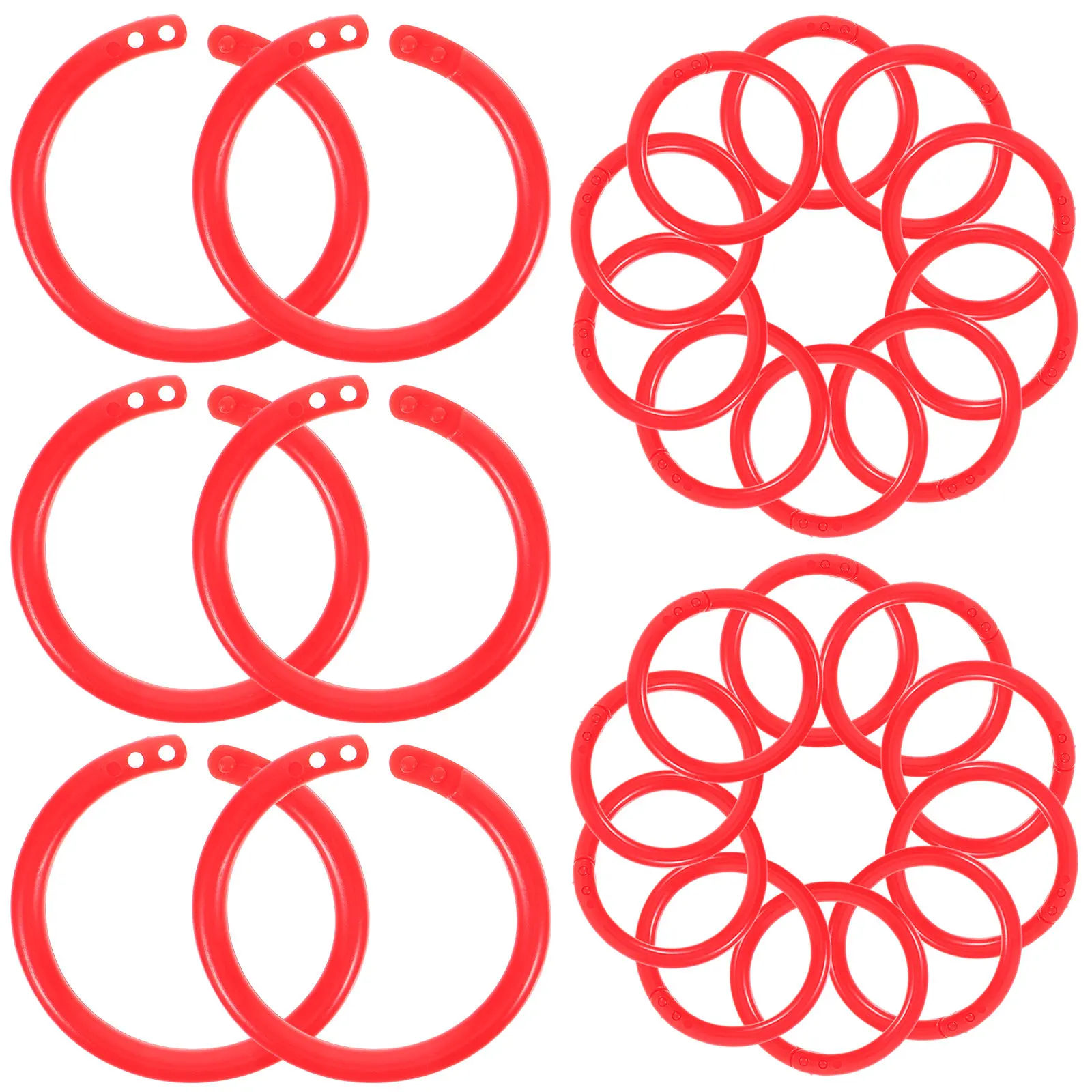 100Pcs 플라스틱 바인더 링 DIY 스크랩북 북 플래너 키 체인 액세서리 북 링 링 바인더 용 루스 리프 링