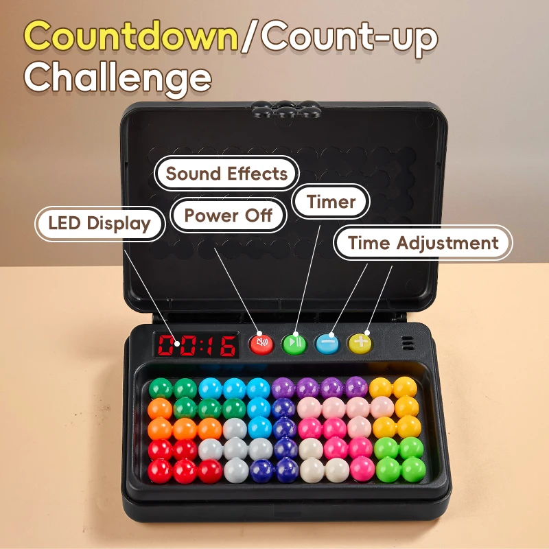 500 Levels IQ Toy, Puzzle Smart Challenge Game With Timer - Logic Thinking Chess, Travel Game, Tabletop Toy, No Batteries