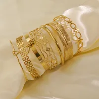 Stainless Steel Bangles Bracelet for Women Luxury Gold Color Cuff Bracelet Femme Fashion Wedding Jewelry Valentines Day Gift 2