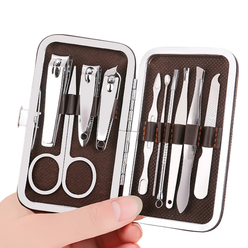 Manicure Cutters Nail Clipper Set Stainless Steel Ear Spoon Nail Clippers Pedicure Professional Manicure Tool 10Pcs toe nail clipper,nail clipper set,nail clipper,nail clippers,nail clippers kit