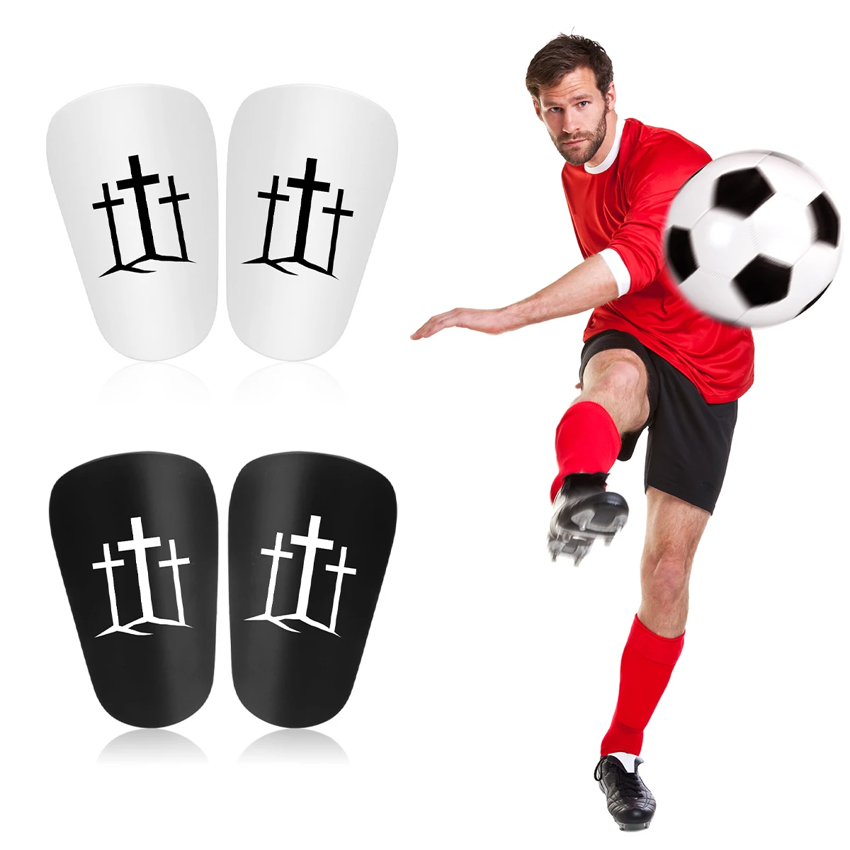 1 pair of ultra-light and durable MINI leg pads, high-quality PET material, the best football companion