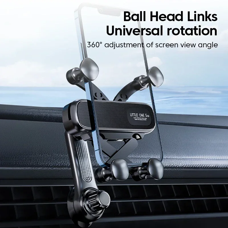 phone holder 360&deg; Rotation Gravity Car Phone Holder Air Vent Clip Navigation Stand Telescopic Air Outlet Phone Support 4.7-7 inc