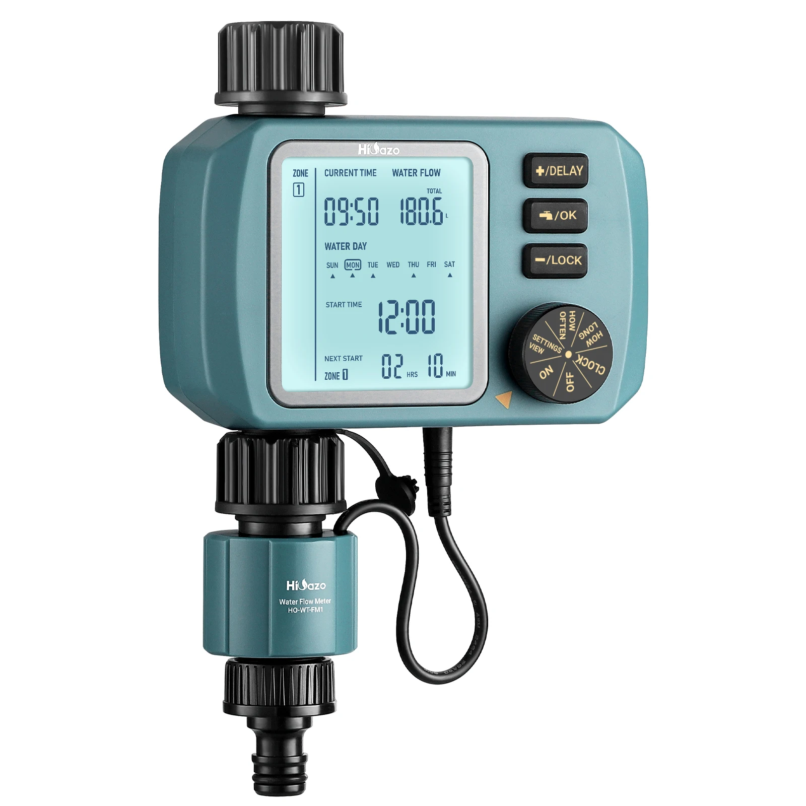 New Programmable Water Timer For Garden Hose With Water Flow Meter.
