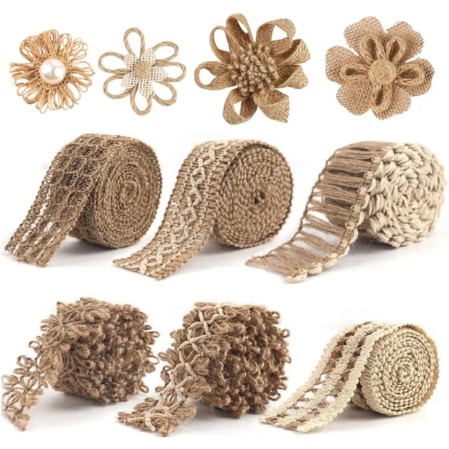 Burlap Floral Embellishment: Natural 5 Inches