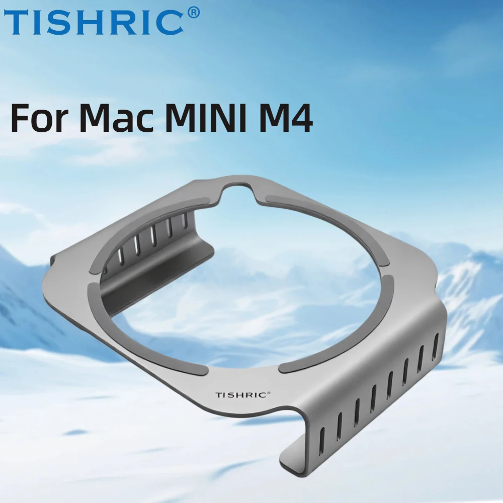 TISHRIC 데스크탑 스탠드 Mac mini M4/M4 Pro 2024용 열 방출 브래킷 알루미늄 합금 마운트 도크 냉각 PC 미니 홀더