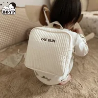 Children Backpack Kindergarten Name Embroidery Schoolbag Personality DIY Anti-Lost Quilted Hot Selling Korean Style Kids Bag 1