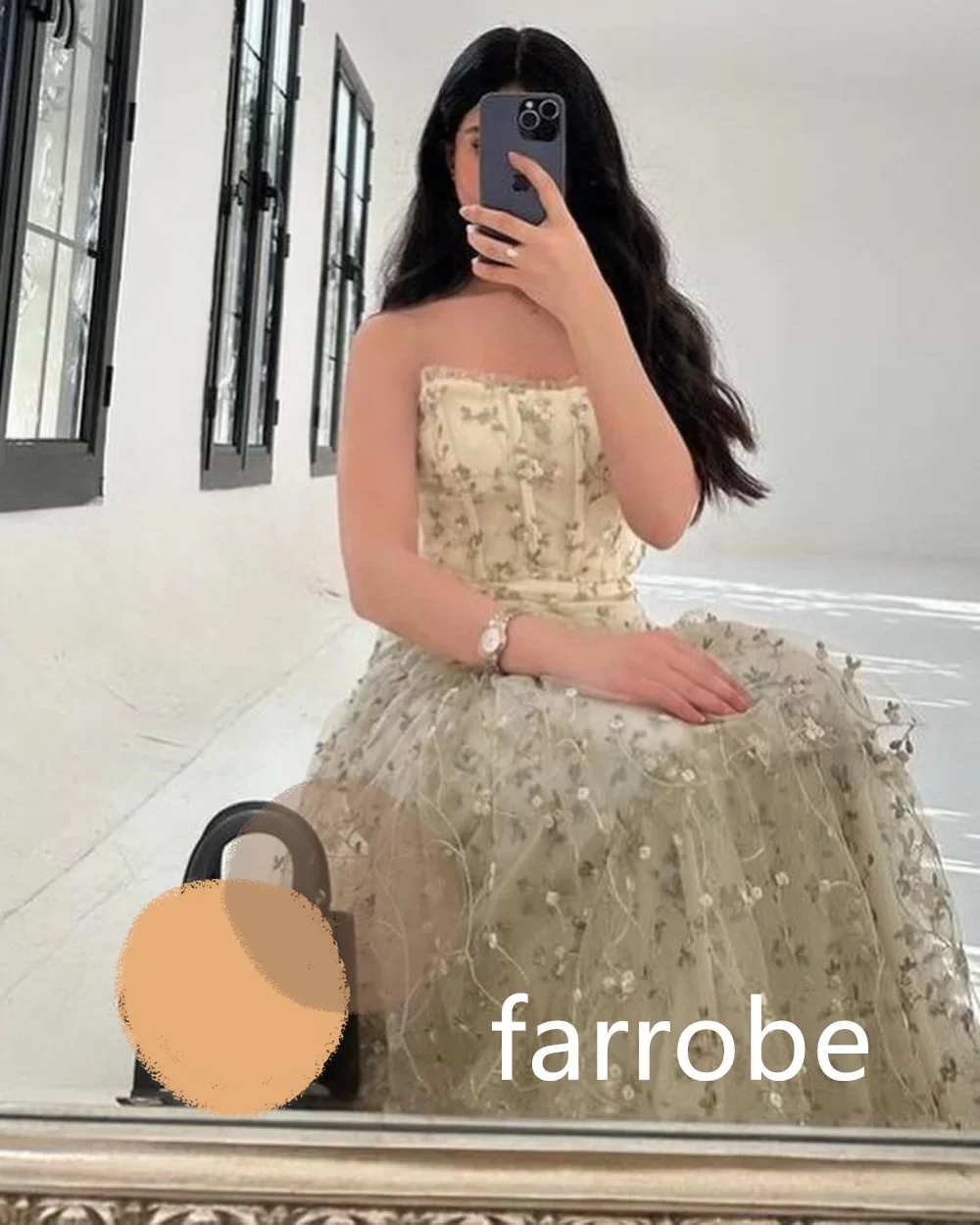 Customized Matching Net Pleat A-line Strapless Midi Dresses Homecoming Dresses Classic Exquisite Modern Style Pastrol Unisex prom dresses prom dress