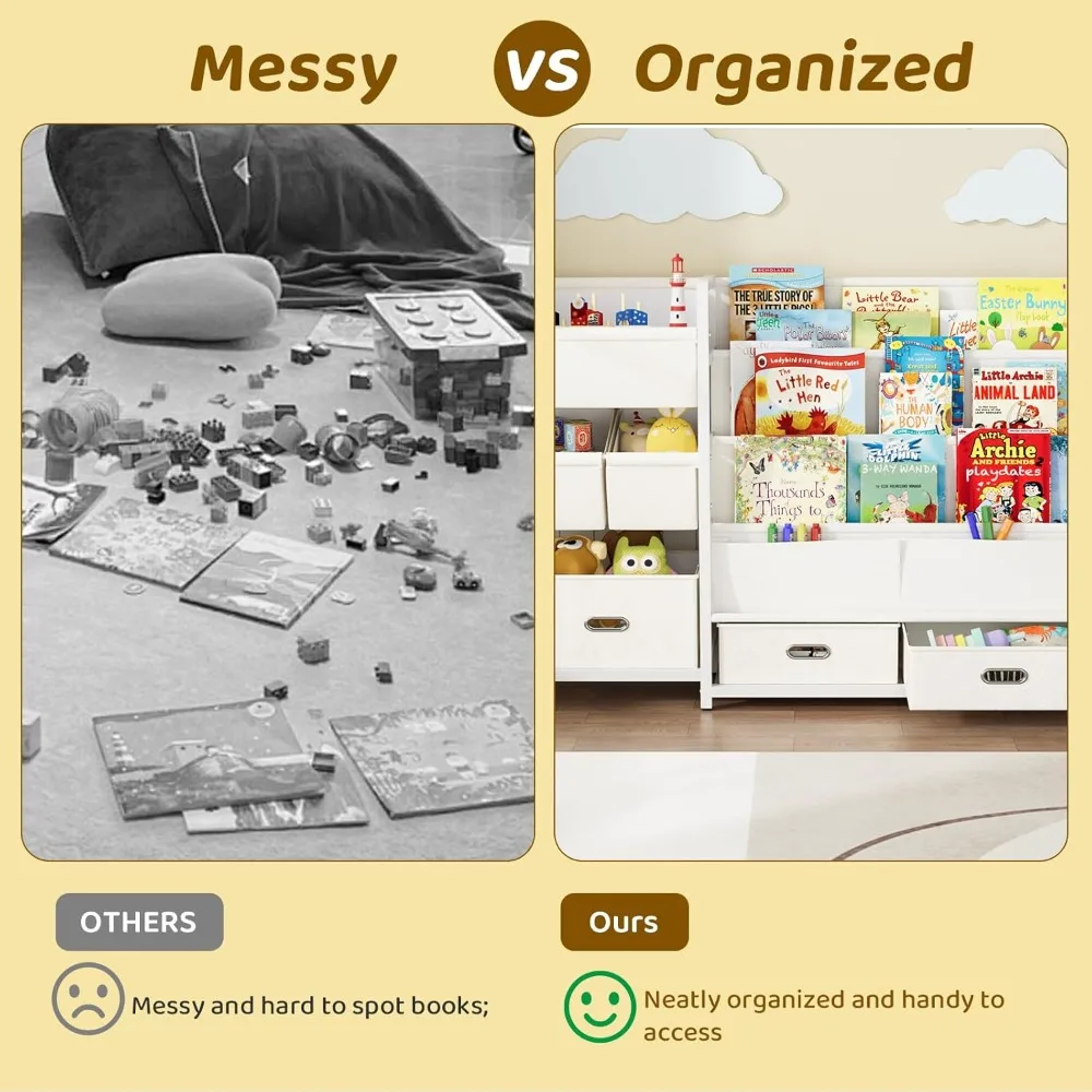 3-Tier Kids Bookshelf & Toy Organizer 4
