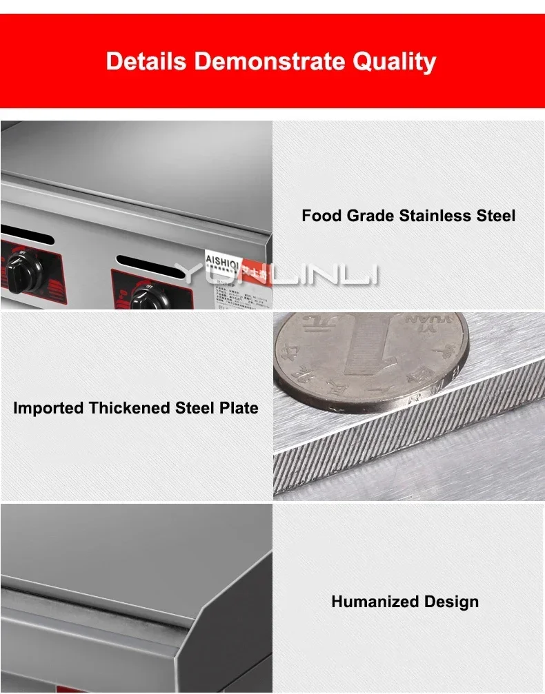 Commercial Gas Griddle Gas Teppanyaki Equipment Steak/Pasta/Frid Rice Cooking Device ITO_718 5