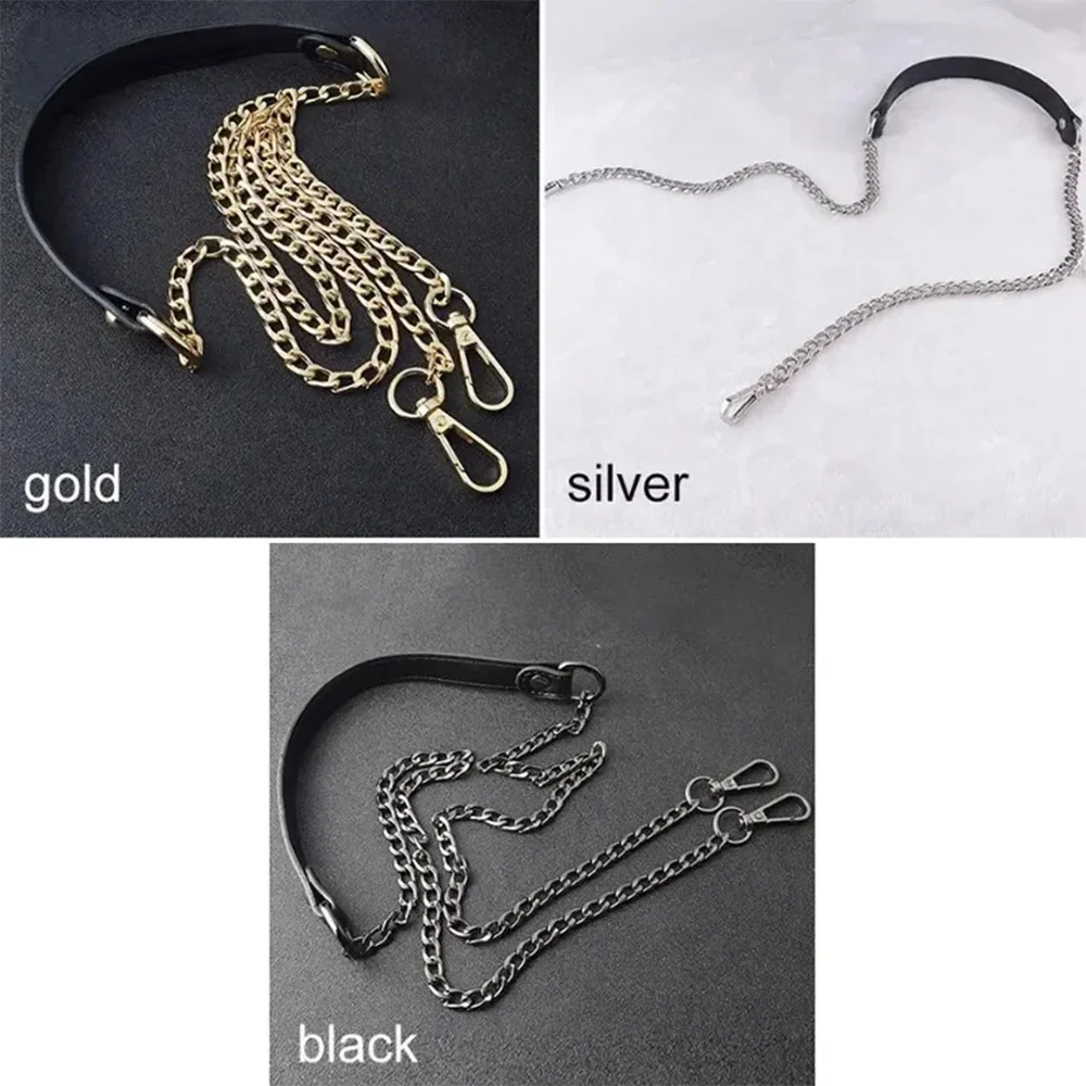 120cm Metal Bag Chain Replacement PU Bags Straps for DIY Handbag Handles Cross Body Shoulder Straps Accessories Bags Handles