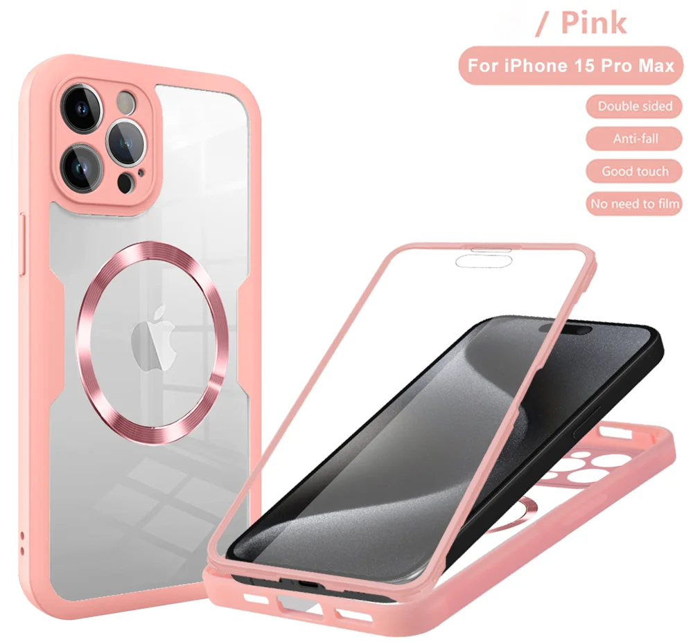 Cover 360° Trasparente Con Magsafe Per IPhone 16/15/14/13/12/11 - Protezione Integrale