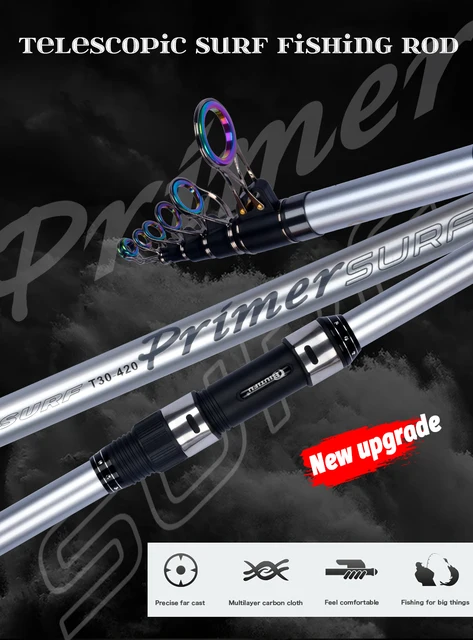 BIUTIFU Surf Rod 5.3/5.0/4.5/4.2/4.05/3.9m Telescopic Fishing Travel  Spinning Power 60-200g Throw Surfcasting Shore Casting Pole - AliExpress