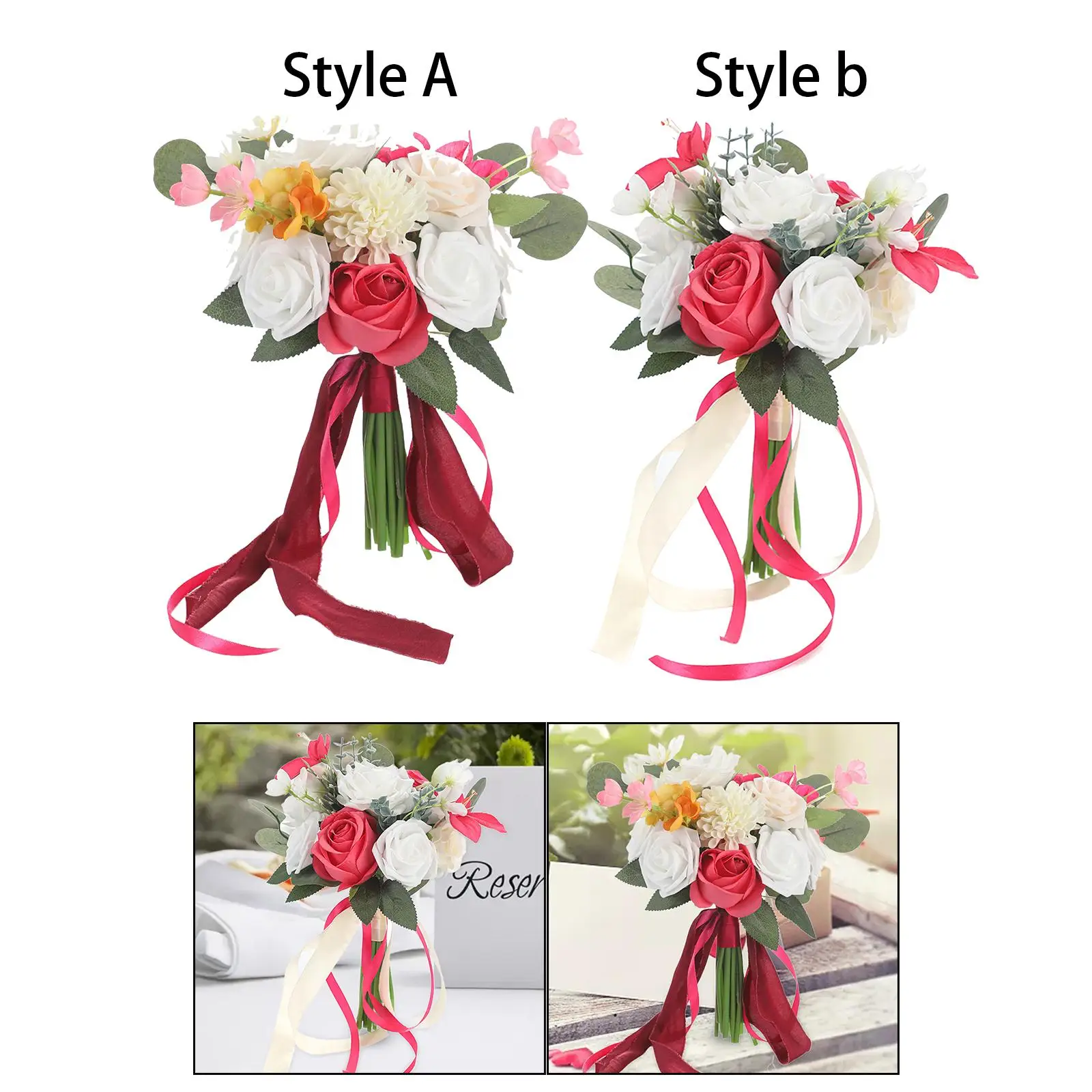 

Свадебный букет для невесты, Декор, деревенский элегантный букет, искусственные розы, цветы для фотофестиваля, товары для свадебной церемонии