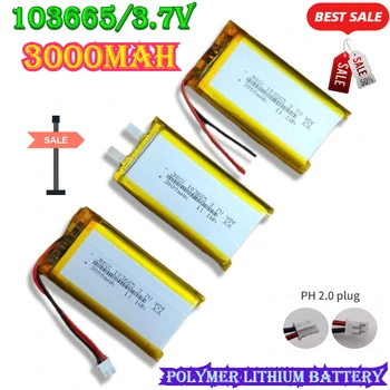 Li Po 103665 Batteria 3.7V 3000mAh Batterie ai polimeri di litio per tastiera Bluetooth Tablet PC Altoparlante Dvd Fotocamera digitale 1-10PCS