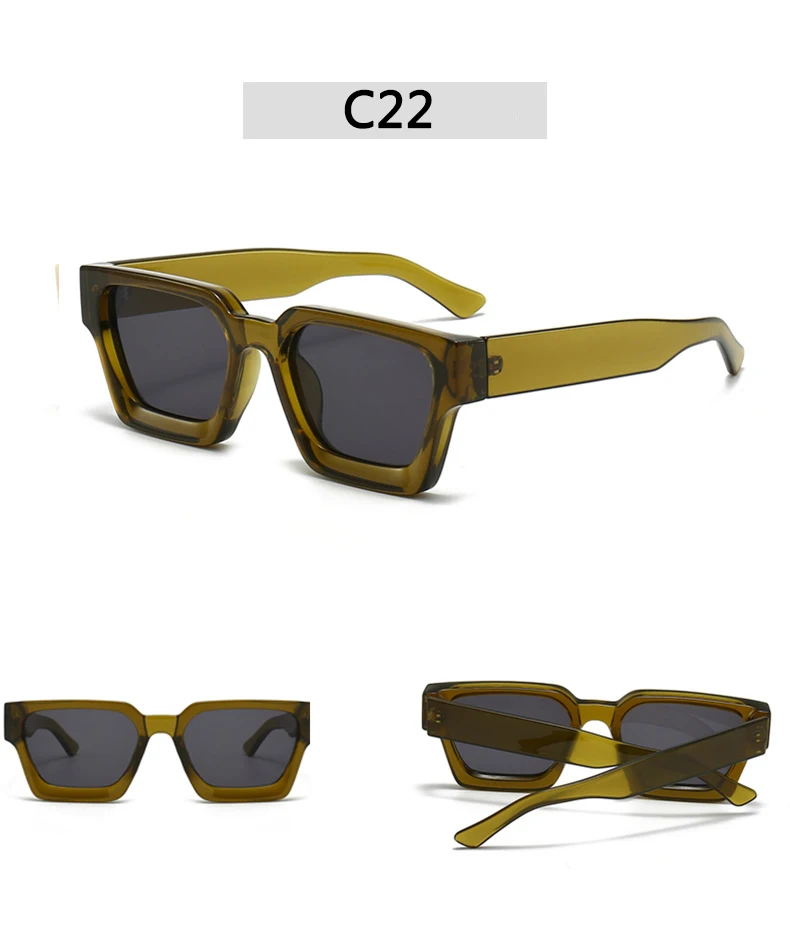 Herren-Sonnenbrille mit dickem Rahmen, Vintage-Stil, quadratische Sonnenbrille, lässig, klassisch, Fahrsonnenbrille, UV400 – Detail 28