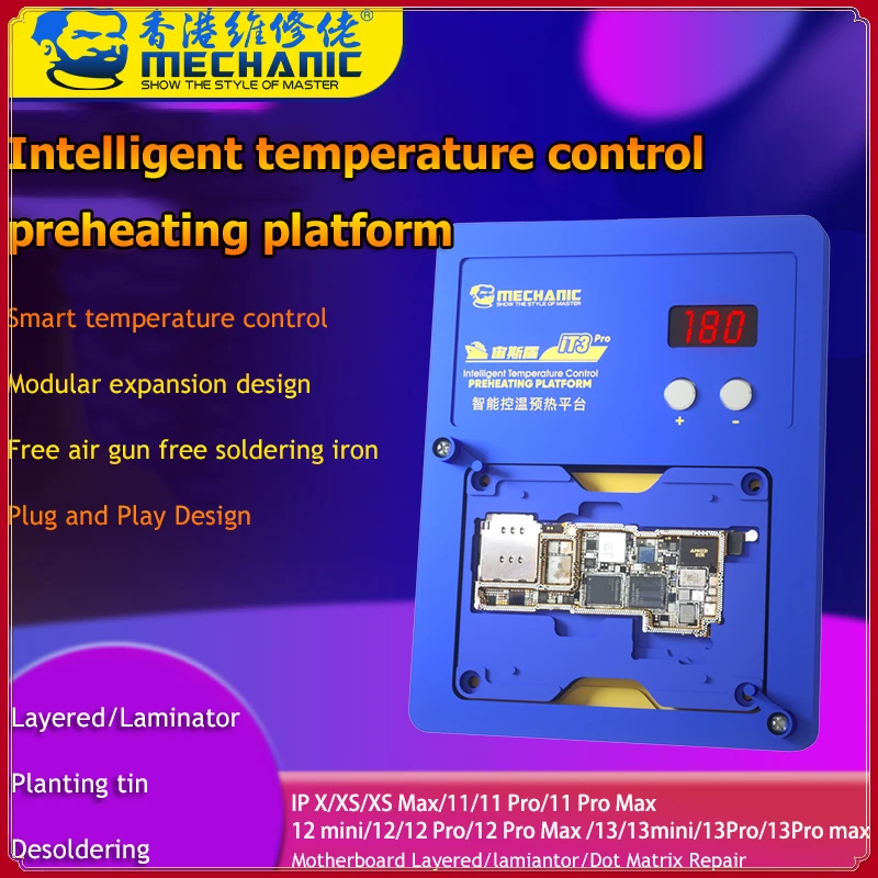 Mechanic It3 Pro Intelligent Temperature Control Piattaforma Di Preriscaldamento Per Iphone X-12 13 Pro Max Scheda Madre Ic Chip Welding Tool