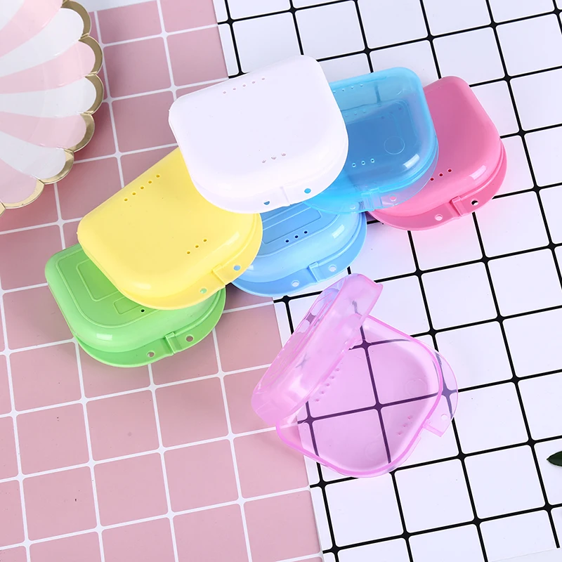 Denture Storage Box Dental Retainer Orthodontic Mouth Guard Organizer