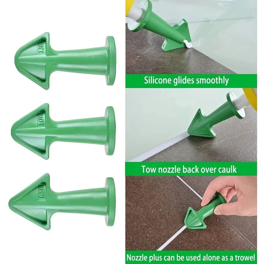 3PCS Silicone Sealant Nozzle Applicators Plastic Caulk Finishing Tools For Kitchen Bathroom Window caulking nozzle applicator caulking gun applicator