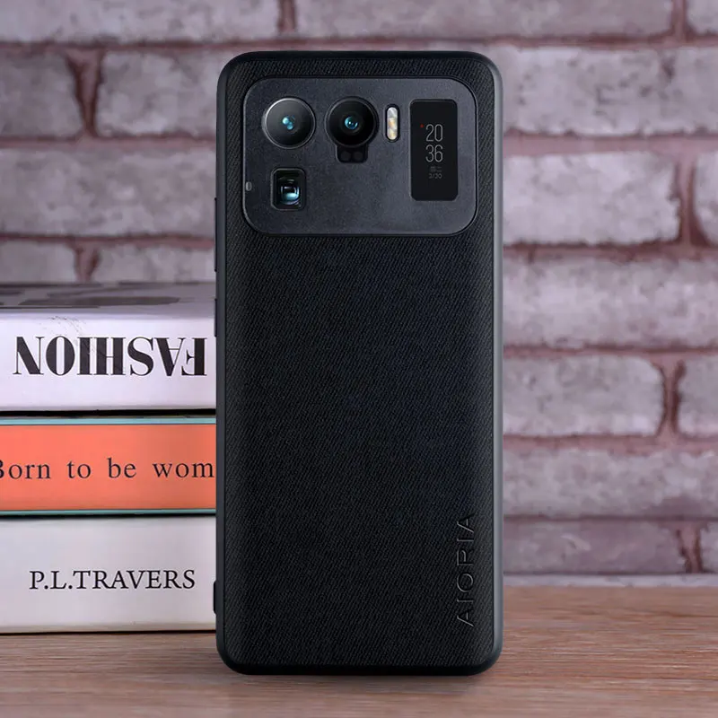 Luxury Textile Leather Case with Soft TPU & Hard PC 3-in-1 Protection Cover
