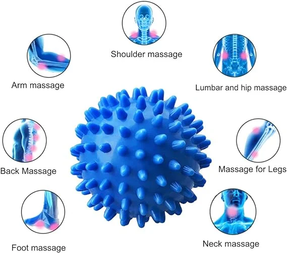 1Pcs BOTQTOW Spiky Massage Ball Physical Therapy Massage Balls Hard Lacrosse Ball & Spiky Ball for Myofascial Release