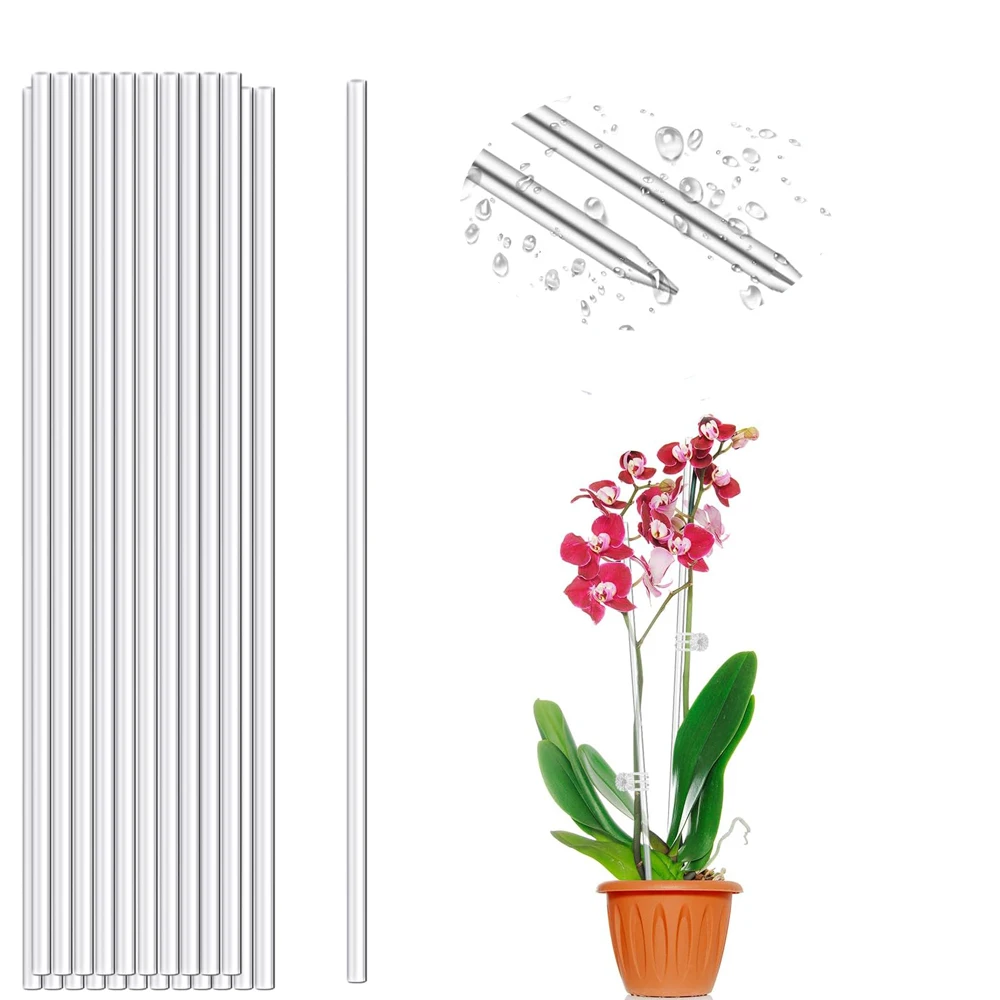 Plant Stakes Sticks Acrylic Clear Support Garden Single Stem Orchid for Indoor and Outdoor Orchid Potted Tomatoes Flowers