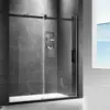 Frameless Sliding Shower Door 60"" W X 74"" H, 5/16"" Tempered Glass Shower Door W/Seal Strip Parts, Handle & Stainless Steel 1