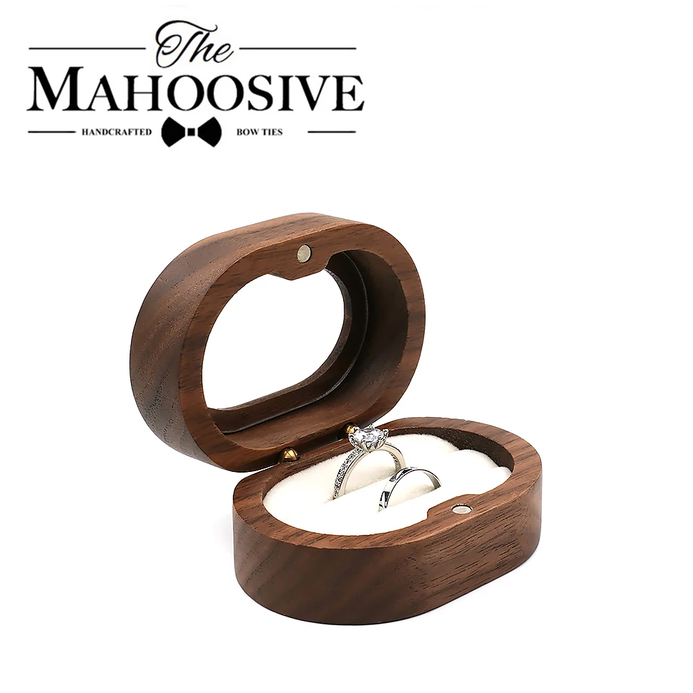 Wooden Couple Ring Box Square Ring Box Medal Box Black Walnut Solid ...