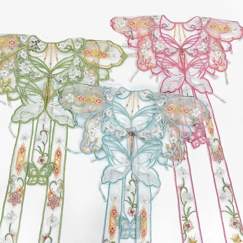 

Elegant Embroidered Half Shirt Collar Floral Chinese Aesthetics Flower Collar