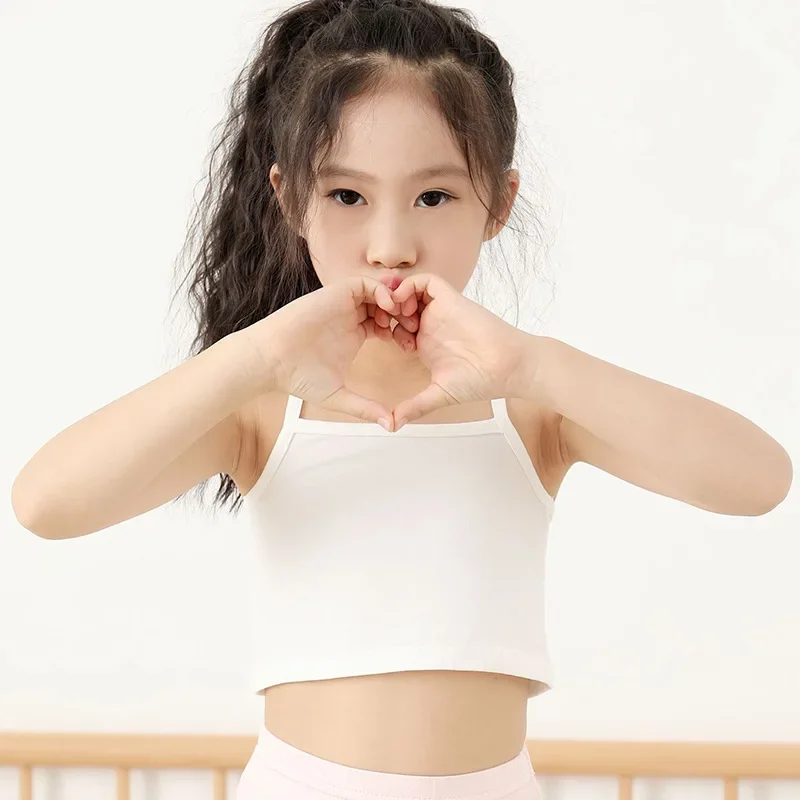 Girls' Modal Thin Ice Silk Camisole Tank Top Innerwear Outerwear Summer Lightweight Vest Children's Clothing Elementary School K