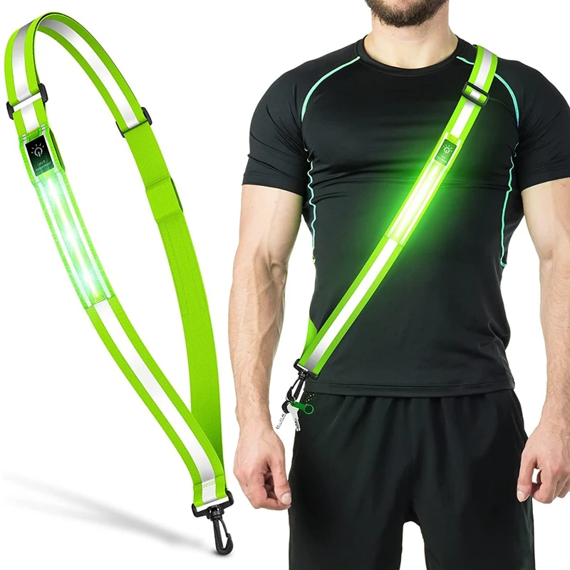 LED Reflective Belt Walking Gear Safety Light For Walkers At Night Safety Rechargeable Reflective Running Gear