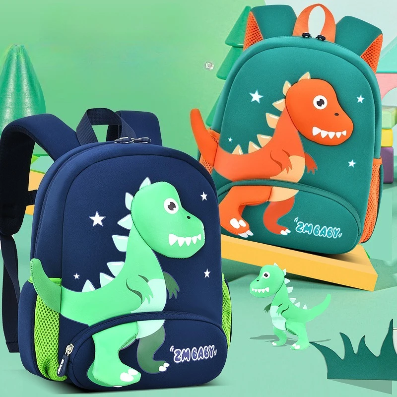 New Kindergarten School Bags for Boys 3D Dinosaur Backpacks Kids Waterproof Neoprene Light Cute Mini Children Book Bag Girl 1