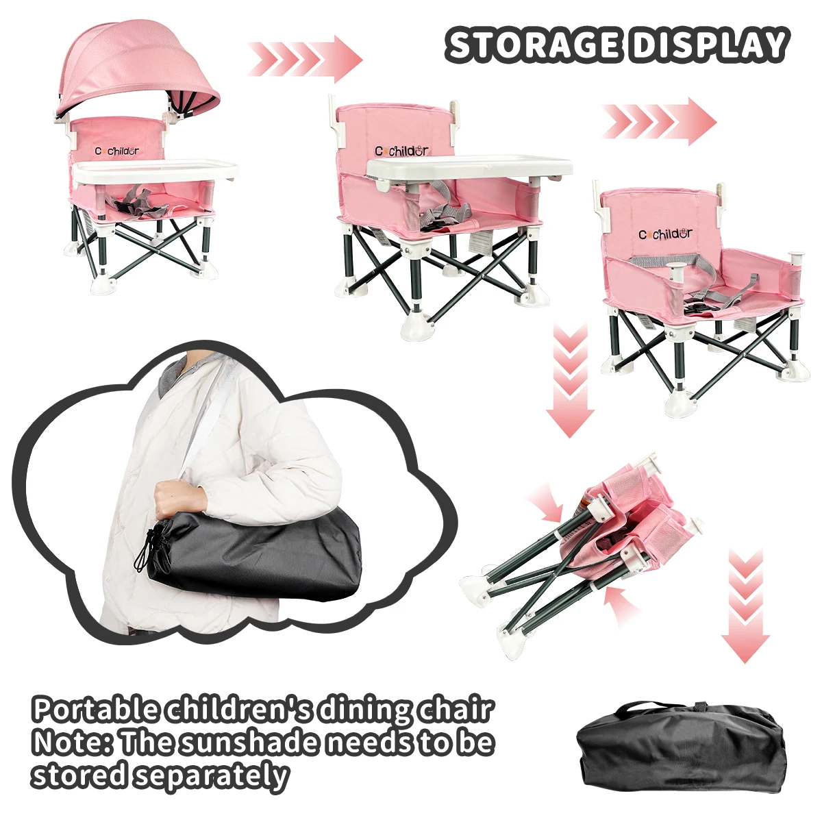 Portable Foldable Kids Dining Chair 6