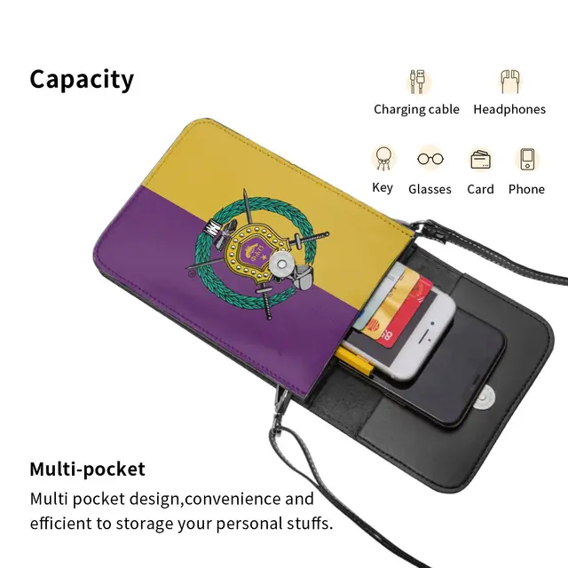 Omega Fraternity Psi Phi OPP Crossbody Wallet Cell Phone Bag Shoulder Bag Cell Phone Purse Adjustable Strap - Image 4