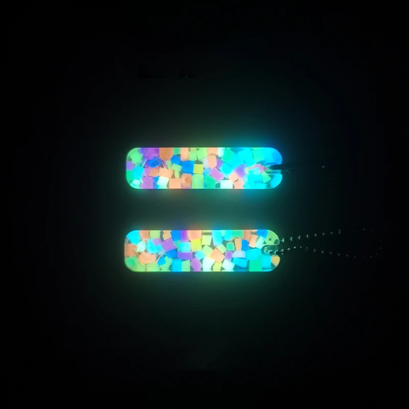 Colorful Luminous EDC Pendant Resin Self-Luminous Key Chain Signal Marker Creative Bag Hanging Buckle DIY Decoration 11 Colors