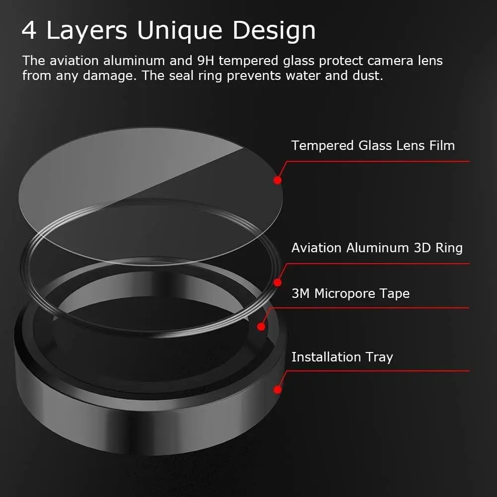Premium Glass Camera Lens Protector Cover - Durable Phone Accessory