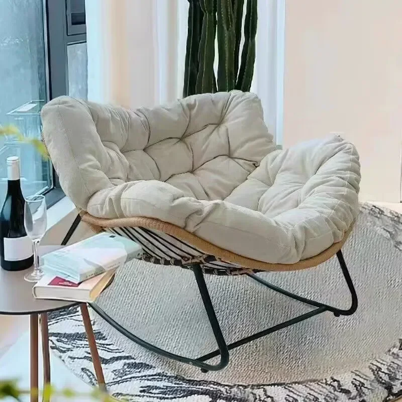 Balcony Single Lazy Sofa Rocking Chair Human Bird Nest Rattan Weaving Rocking Chair Leisure Sofa Home Rattan