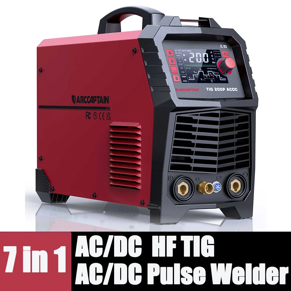 

AC/DC HF TIG Welding Machine 7 IN 1 Pulse Aluminum Square Triangular Wave Stick MMA Spot MultiProcess for Household Soldering