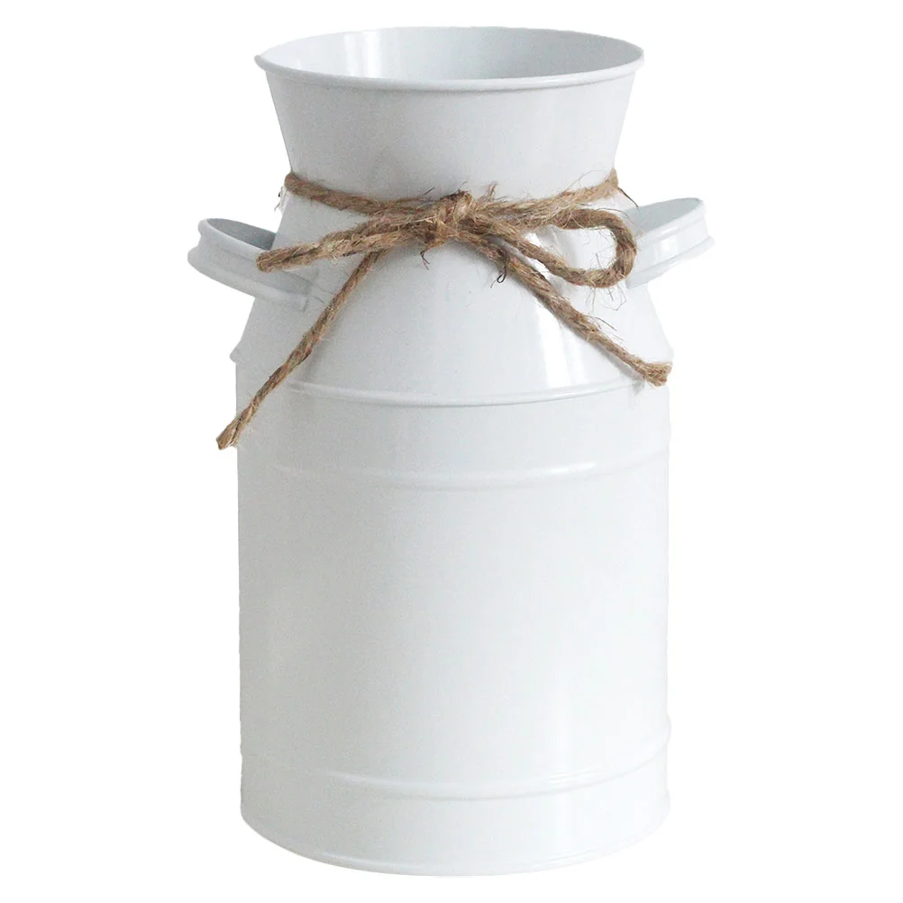 

Milk Can Vase Rustic Milk Jug Metal Flower Vase Metal Flower Bucket Handle Milk Bucket Home Kitchen Living Room Farmhouse Decor