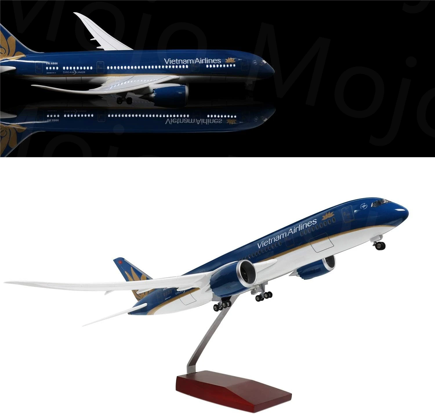 

1:130 Scale 43cm 787 Boeing Jet B787 Vietnam Aircraft Model Die-Cast Resin Aircraft Jewellery with LED Lights for Collection