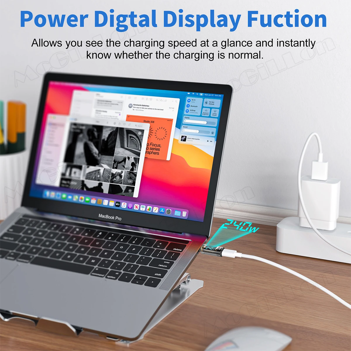 1 PCS Digital LED Display USB 4 Type-C Adapter PD 240W 40Gbps Power Meter Tester Full Function Smart Chip USB C Extension Laptop — view 2