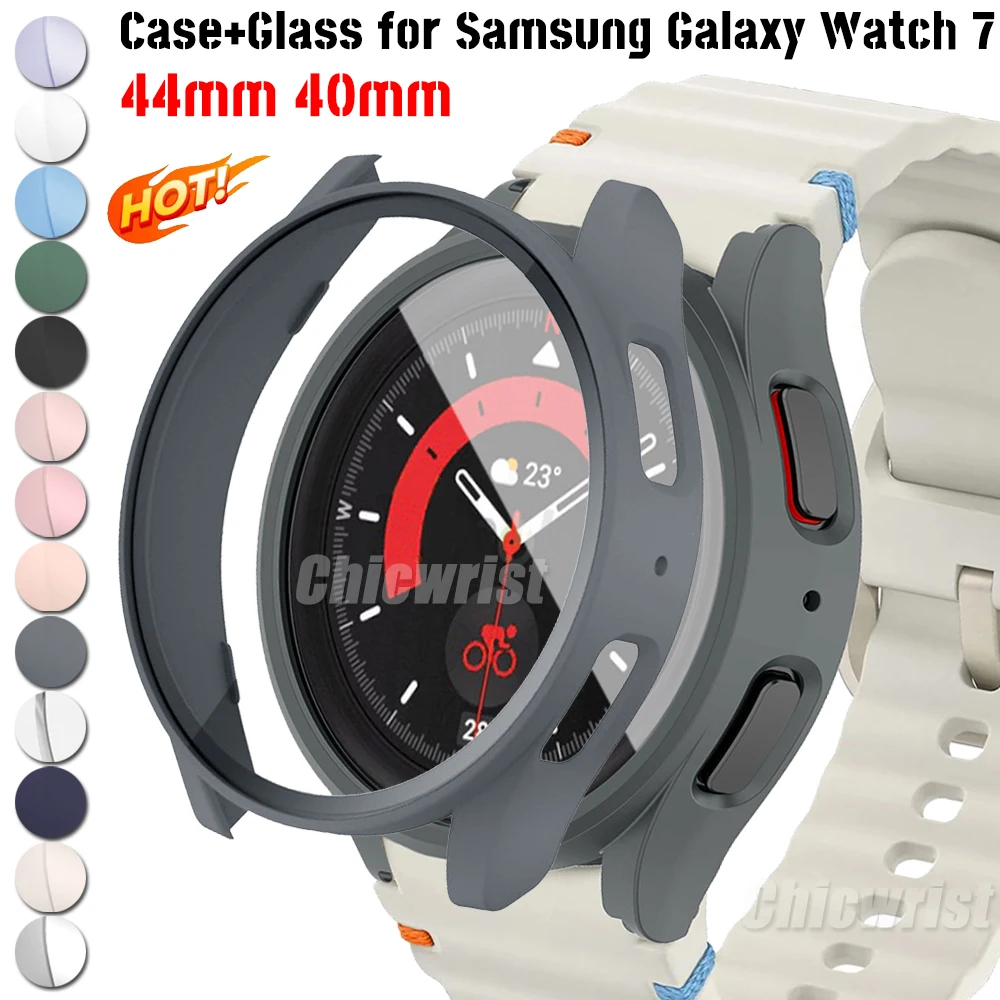 Protective Case with Screen Bumper and Glass for Smartwatch - 44mm/40mm Shell Cover Accessory
