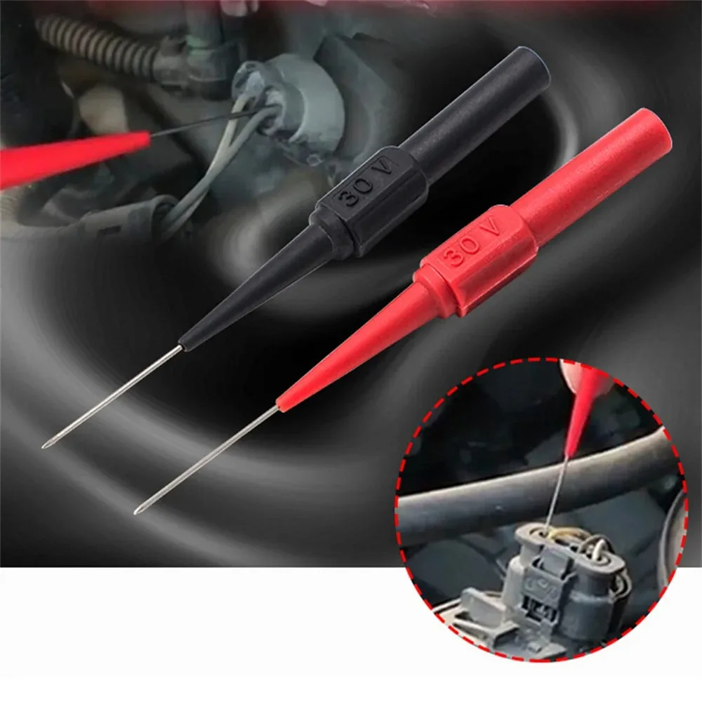 30V Car Tip Probes Diagnostic Tools Auto Multimeter Test Leads Extention Back Piercing Needle Tip Probes Mechanical Tools test probes