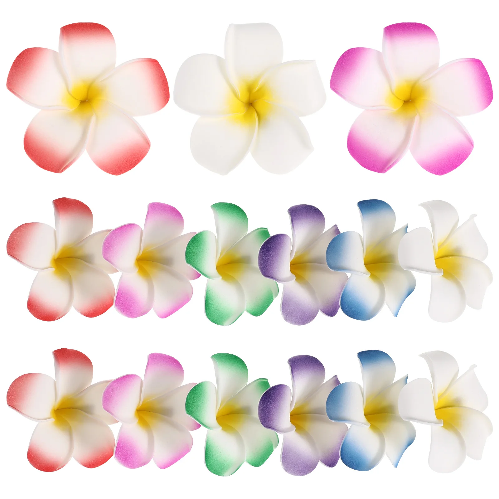 

24 Pcs Make up Frangipani Hair Clip Women's Vintage Decor Hawaiian Flower Clips Eva for Girls