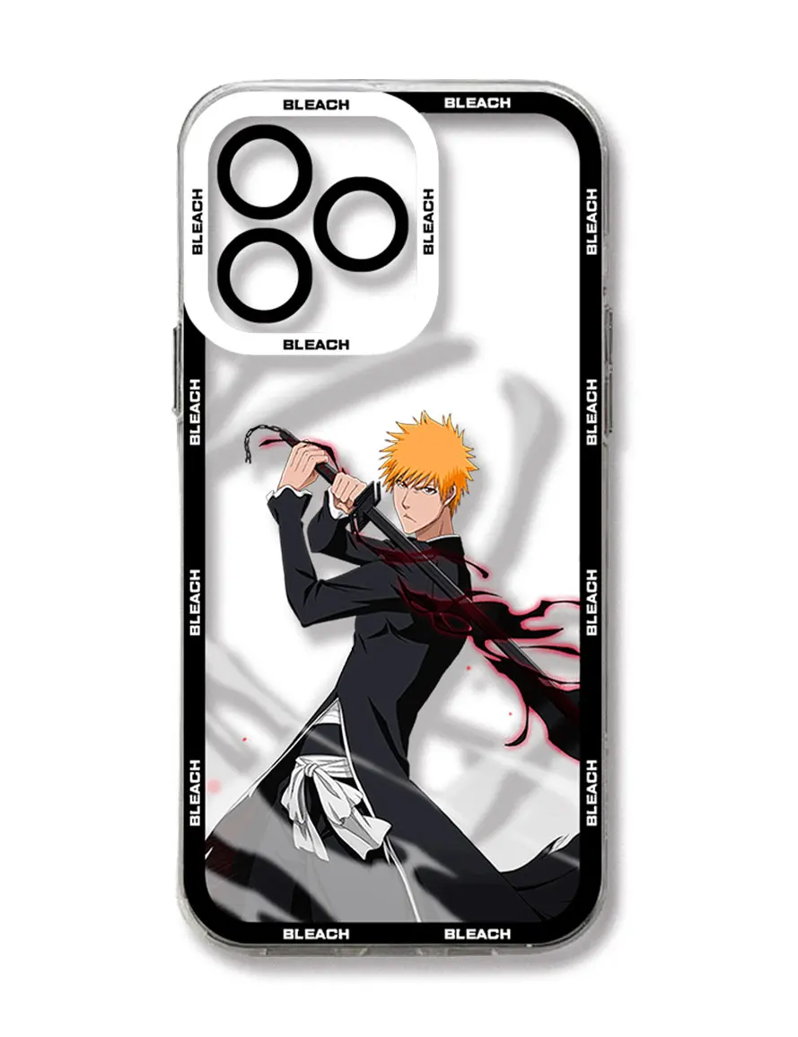 thumbnail image 1 of Funda de teléfono Anime Bleach Ichigo para iPhone 15 14 13 12 Mini 11 Pro Max X XR XS 7 8 SE 2020 Plus funda transparente de silicona suave, 1 of 5