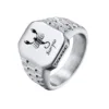 Free Custom 12 Zodiac Signet Rings for Men,Personalized Stainless Steel Finger Birthday Gift to Dad Father Husband Son