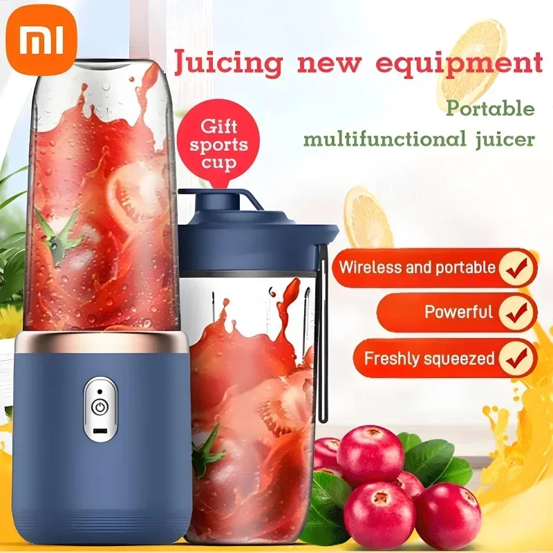 Fruit Juicer Xiaomi Electric Multifunctional Double Cup Portable Juicer Fruit Blender Milkshake Juice Maker USB Smoothie Blender