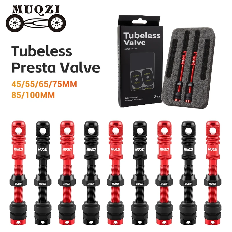 วาล์วจักรยานแบบไม่มียางใน MUQZI ขนาด 45/55/65/75/85/100 มม. วาล์ว Presta 1