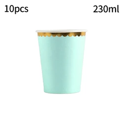 10-Piece Disposable Celebration Tableware Set with Cups, Plates, and Straws - As picture (Cup4)
